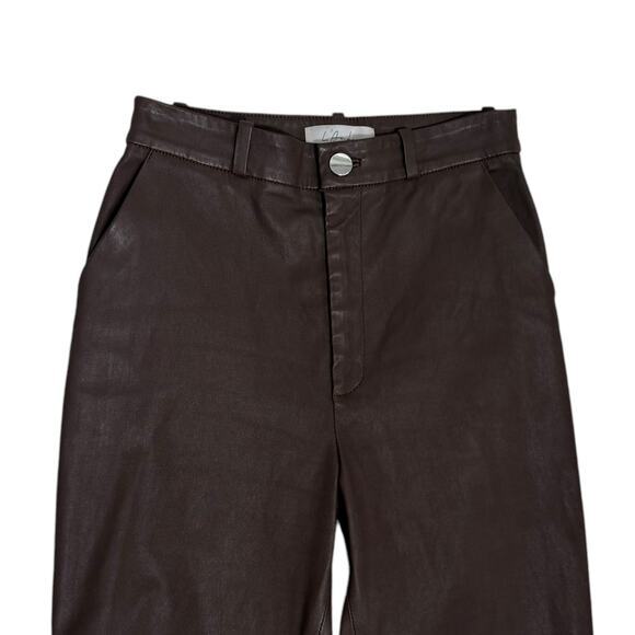 L'Academie Mila Brown Leather Bootcut Pants Size S - Picture 2 of 8